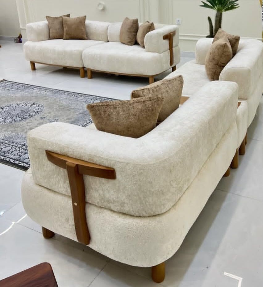 مدل هرمس ۸ نفره  پارچه تدی لینا کف 35کیلوی کلاف کامل چوب نو کیفیت بالا